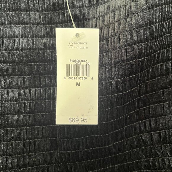 Gap Womens Black Velvet Top Size Medium Goth Witchy Grunge Dark Academia NWT - Picture 6 of 8